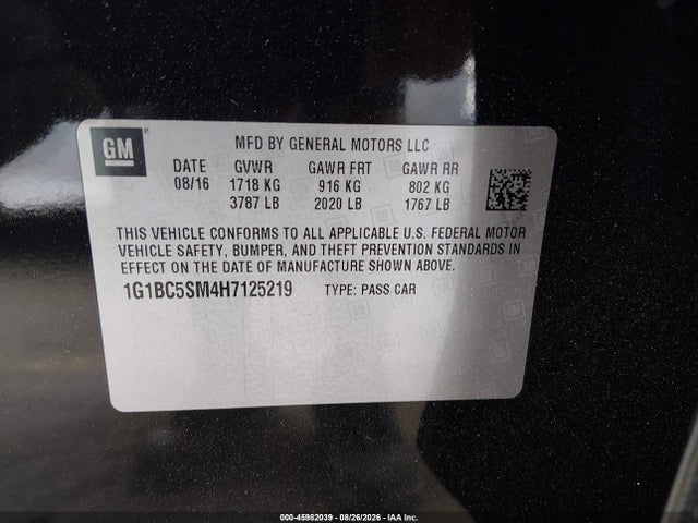 Chevrolet Cruze Ls Auto 2017 1G1BC5SM4H7125219 Image 9