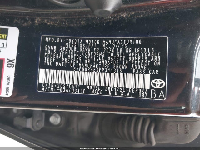 5YFBURHE9FP311345 Toyota COROLLA L