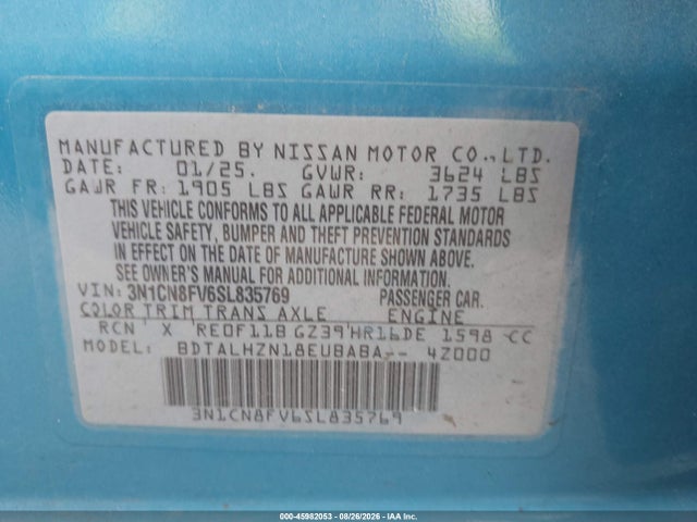 3N1CN8FV6SL835769 Nissan Versa 1.6 Sr