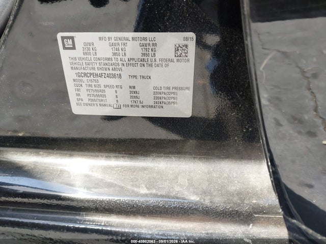 Aukcja sprzedaży 2015 Chevrolet Silverado 1500 Wt, vin: 1GCRCPEH4FZ403618, numer aukcji: 45982063