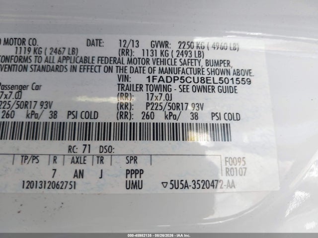 Ford C-max Energi Sel 2014 1FADP5CU8EL501559 Image 9