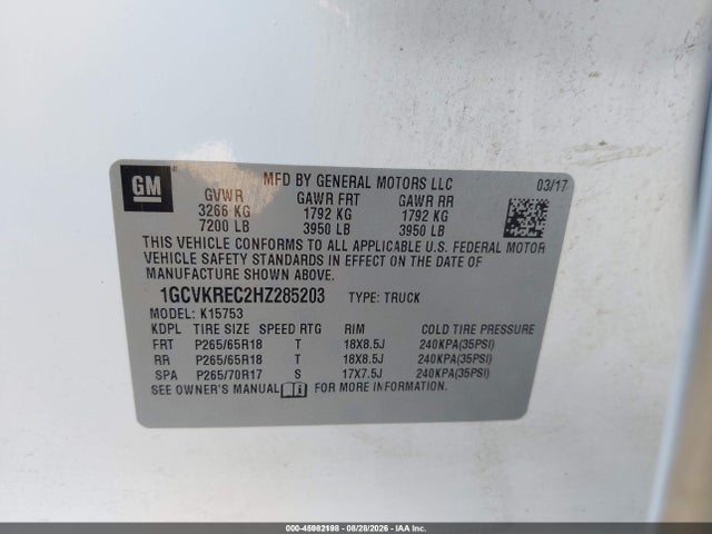 Chevrolet Silverado 1500 Lt 2017 1GCVKREC2HZ285203 Image 9