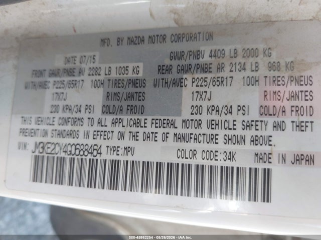 Mazda Cx-5 Touring 2016 JM3KE2CY4G0688464 Image 9