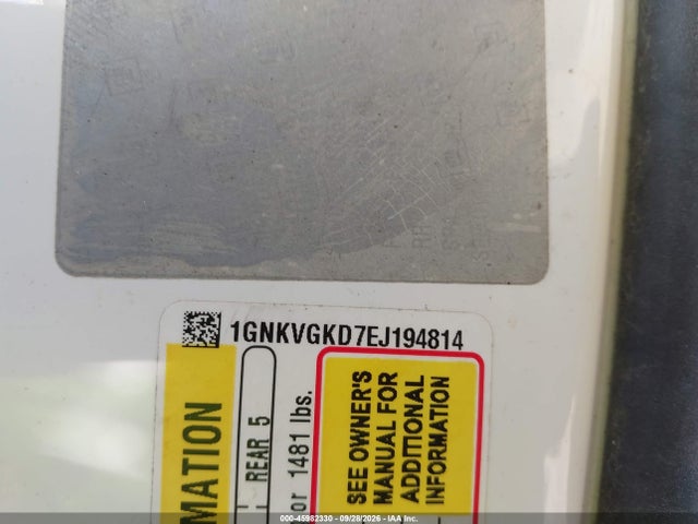 Продаж на аукціоні авто 2014 Chevrolet Traverse 1lt, vin: 1GNKVGKD7EJ194814, номер лоту: 45982330