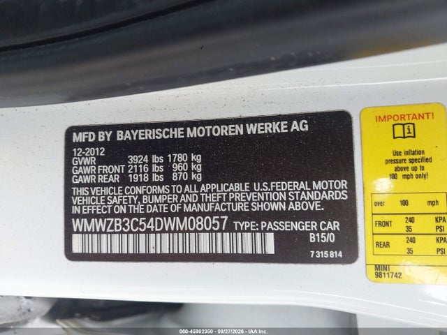 Aukcja sprzedaży 2013 Mini Countryman Cooper, vin: WMWZB3C54DWM08057, numer aukcji: 45982350