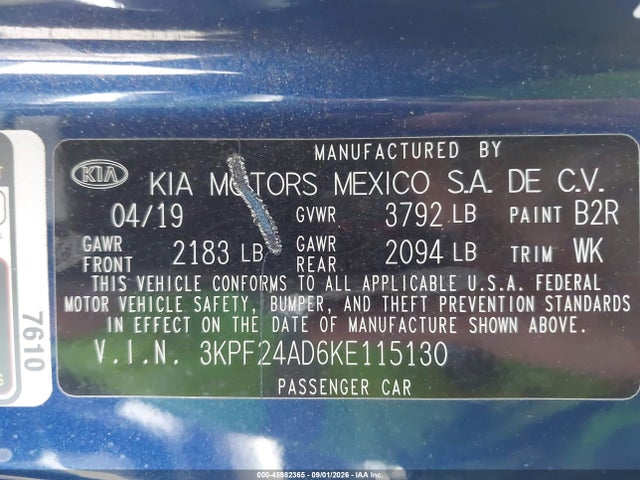 KIA Forte Lxs 2019 3KPF24AD6KE115130 Image 9