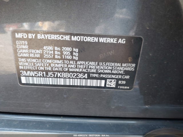 BMW 330I 2019 3MW5R1J57K8B02364 Image 9
