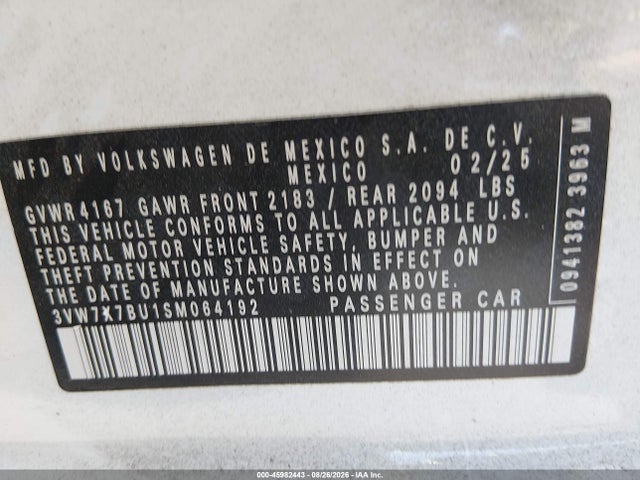 3VW7X7BU1SM064192 Volkswagen Jetta 1.5t Se