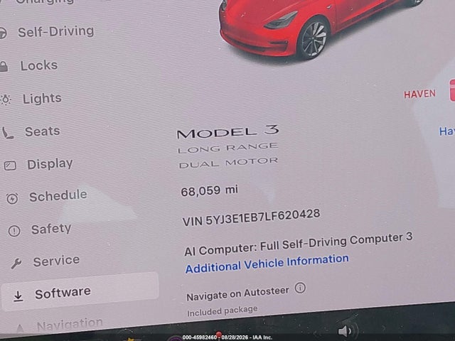 Tesla Model 3 Long Range Dual Motor All-wheel Drive 2020 5YJ3E1EB7LF620428 Image 7