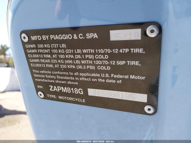 Vespa Primavera 2019 ZAPM818G3K5900185 Image 10