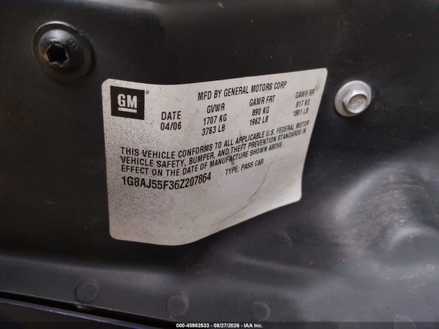 Продажа на аукционе авто 2006 Saturn Ion 2, vin: 1G8AJ55F36Z207864, номер лота: 45982533