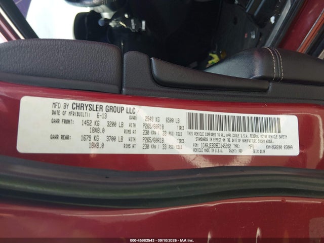 Aukcja sprzedaży 2014 Jeep Grand Cherokee Limited, vin: 1C4RJEBG9EC145992, numer aukcji: 45982543
