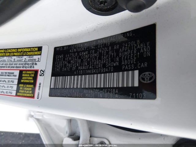 Toyota CAMRY SE 2019 4T1B11HK6KU799470 Image 9