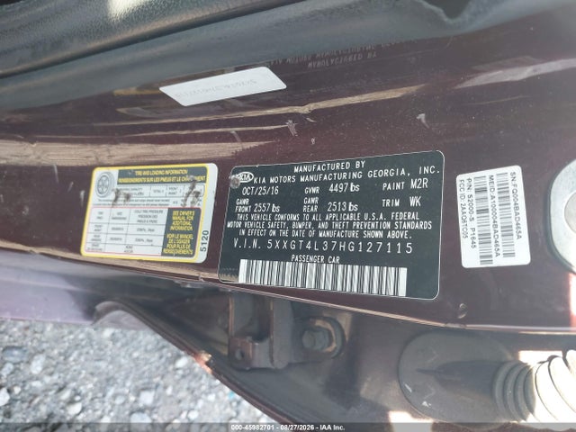Aukcja sprzedaży 2017 Kia Optima Lx, vin: 5XXGT4L37HG127115, numer aukcji: 45982701