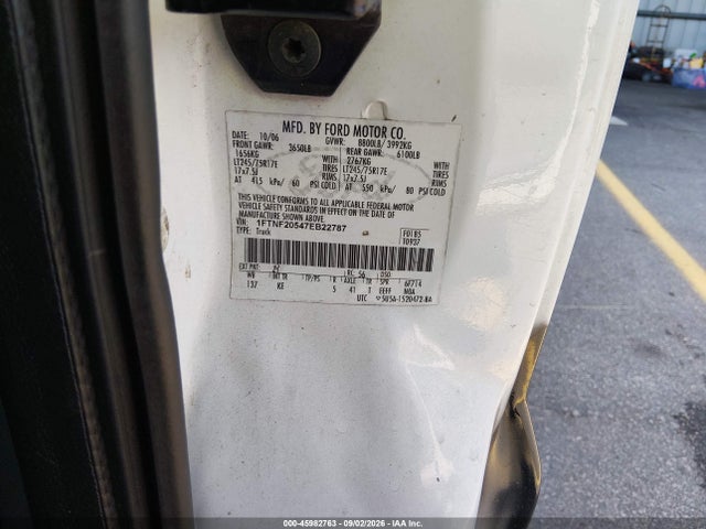 45982763 :رقم المزاد ، 1FTNF20547EB22787 vin ، 2007 Ford F-250 Xl/xlt مزاد بيع