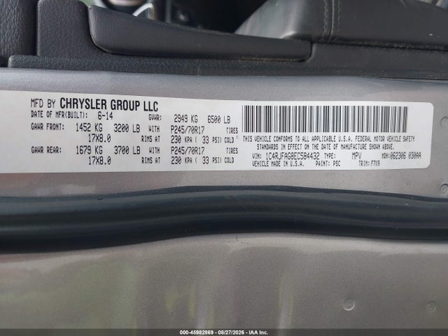 Продажа на аукционе авто 2014 Jeep Grand Cherokee Laredo, vin: 1C4RJFAG8EC584432, номер лота: 45982869