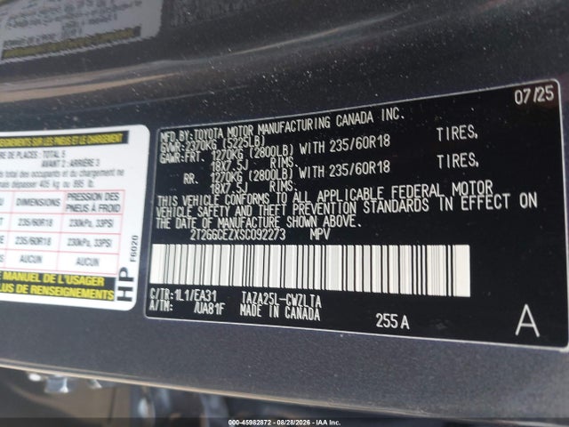 Продажа на аукционе авто 2025 Lexus Nx 350 Premium, vin: 2T2GGCEZXSC092273, номер лота: 45982872