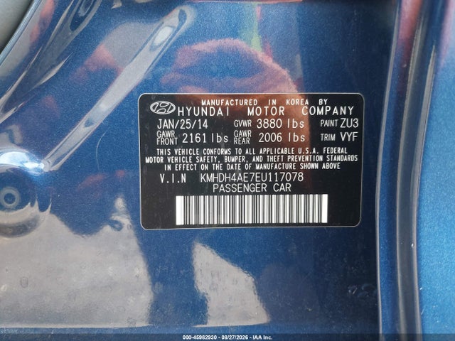 Hyundai ELANTRA SE 2014 KMHDH4AE7EU117078 Image 9