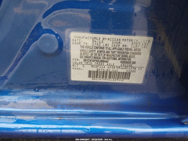 Aukcja sprzedaży 2014 Nissan Versa 1.6 Sv, vin: 3N1CN7APXEL809442, numer aukcji: 45982947