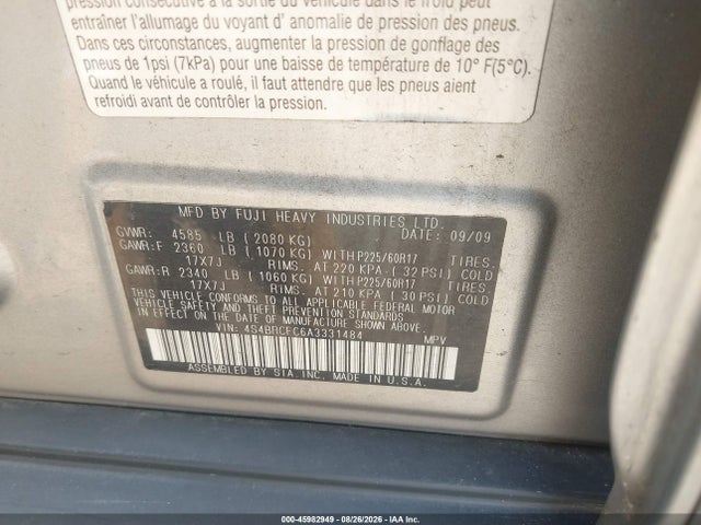 Aukcja sprzedaży 2010 Subaru Outback 2.5i Premium, vin: 4S4BRCFC6A3331484, numer aukcji: 45982949