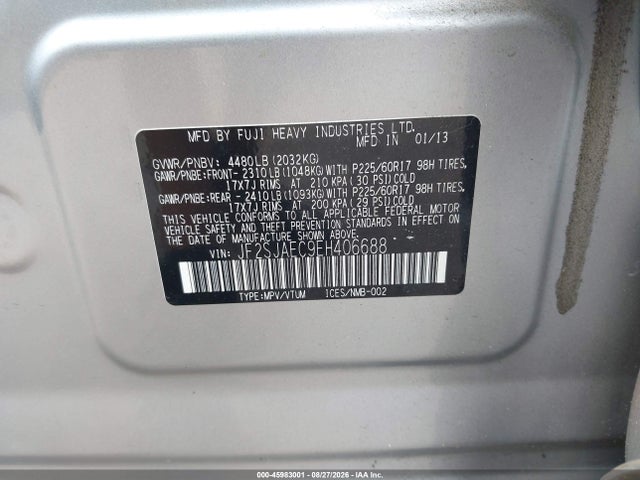 Subaru Forester 2.5i Premium 2014 JF2SJAEC9EH406688 Image 9