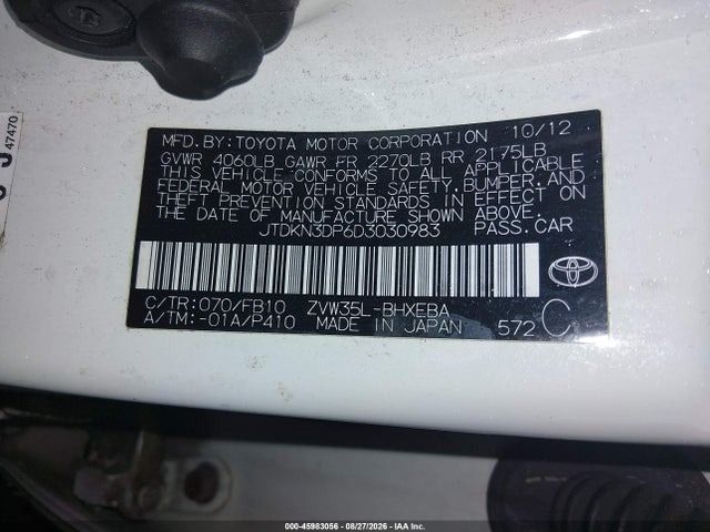 Продажа на аукционе авто 2013 Toyota Prius Plug-in, vin: JTDKN3DP6D3030983, номер лота: 45983056
