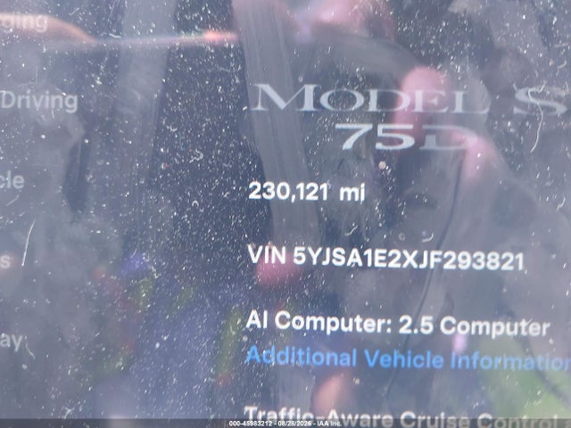 5YJSA1E2XJF293821 Tesla MODEL S