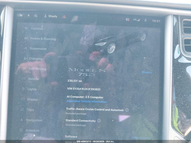 5YJSA1E2XJF293821 Tesla MODEL S