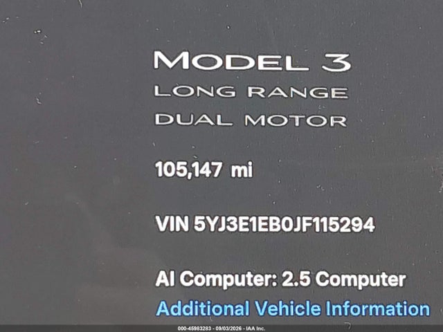 Tesla Model 3 Long Range/performance 2018 5YJ3E1EB0JF115294 Image 14