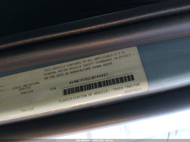 45983307 :رقم المزاد ، 4V4NC9TH1CN544487 vin ، 2012 Volvo Vn مزاد بيع