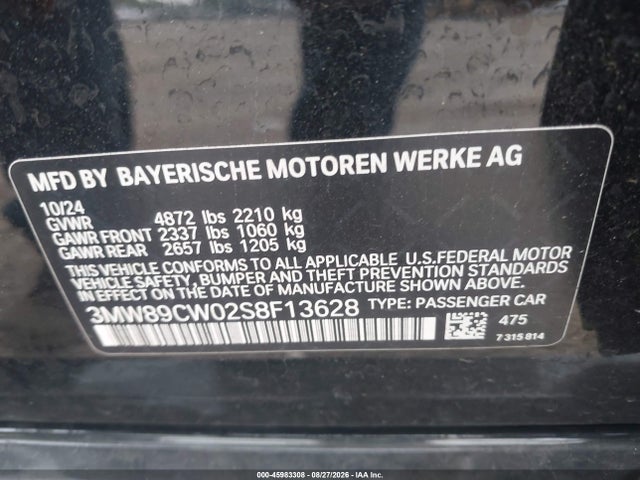 Продаж на аукціоні авто 2025 Bmw 330i Xdrive, vin: 3MW89CW02S8F13628, номер лоту: 45983308
