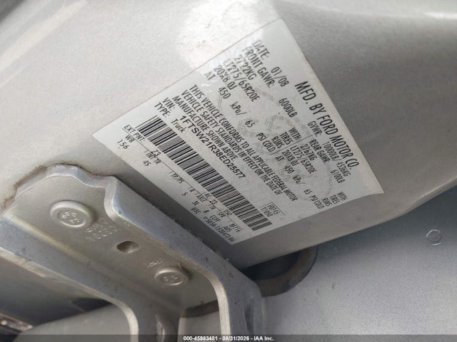 45983481 :رقم المزاد ، 1FTSW21R38ED25577 vin ، 2008 Ford F-250 Lariat مزاد بيع
