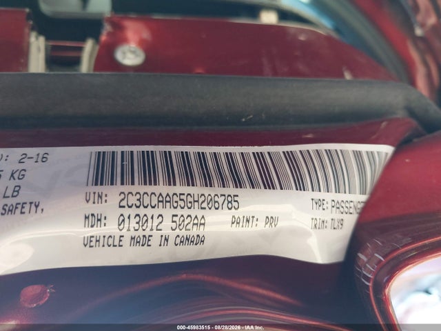 Продажа на аукционе авто 2016 Chrysler 300 Limited, vin: 2C3CCAAG5GH206785, номер лота: 45983515