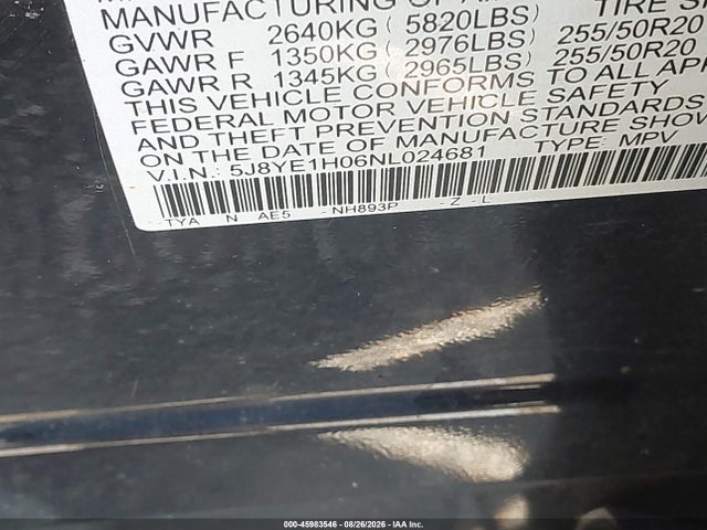 Продаж на аукціоні авто 2022 Acura Mdx A-spec Package, vin: 5J8YE1H06NL024681, номер лоту: 45983546