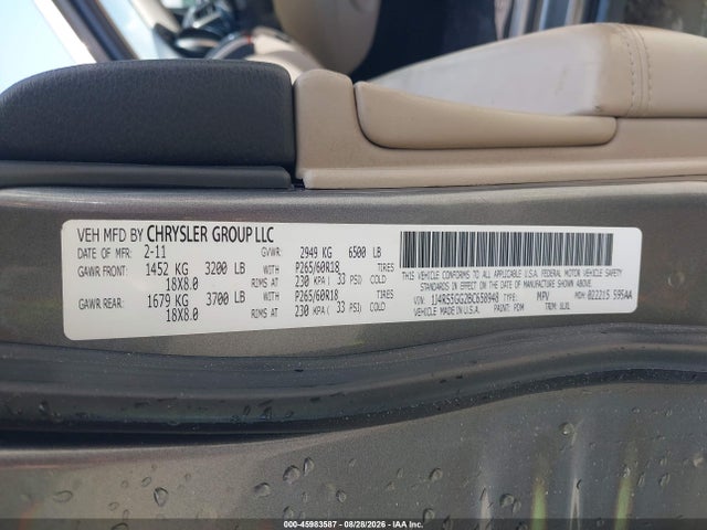 2011 Jeep Grand Cherokee Limited მანქანა იყიდება აუქციონზე, vin: 1J4RS5GG2BC658948, აუქციონის ნომერი: 45983587
