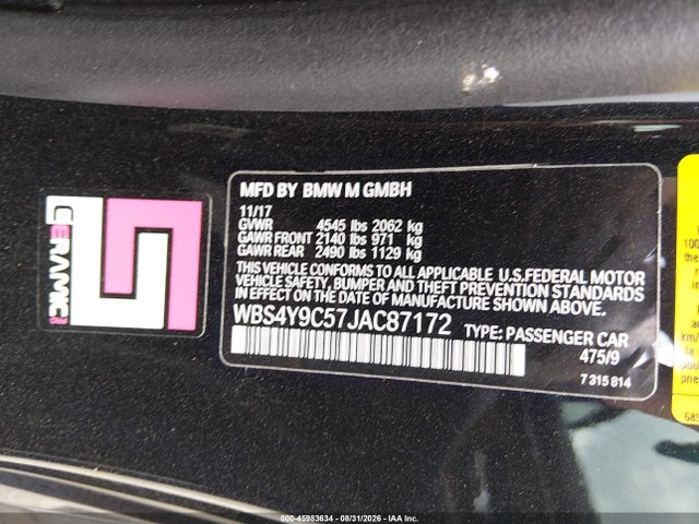 BMW M4 2018 WBS4Y9C57JAC87172 Image 8
