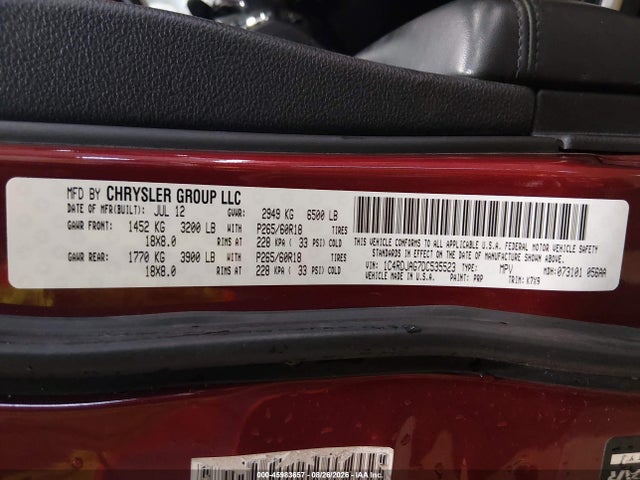Продажа на аукционе авто 2013 Dodge Durango Sxt, vin: 1C4RDJAG7DC535523, номер лота: 45983657