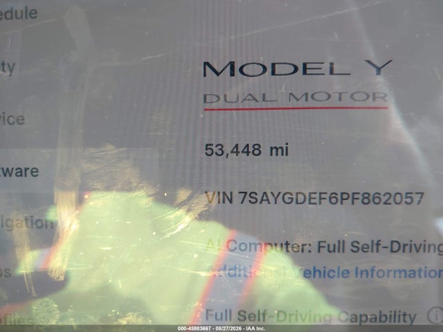 7SAYGDEF6PF862057 Tesla Model Y Performance Dual Motor All-wheel Drive