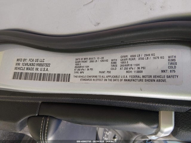 Продаж на аукціоні авто 2024 Jeep Grand Cherokee L Limited 4x4, vin: 1C4RJKBG1R8507322, номер лоту: 45983755
