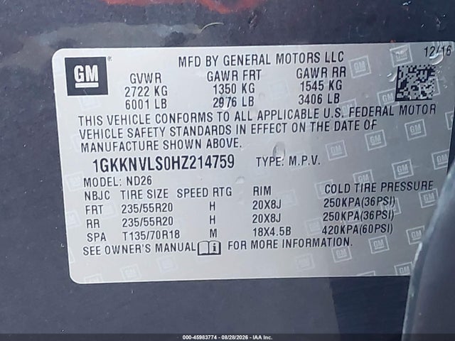 GMC Acadia Slt-1 2017 1GKKNVLS0HZ214759 Image 18