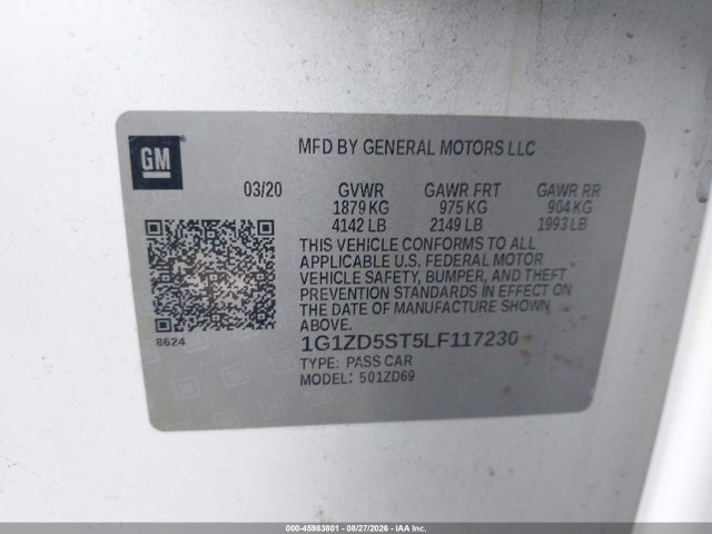 1G1ZD5ST5LF117230 Chevrolet Malibu Fwd Lt
