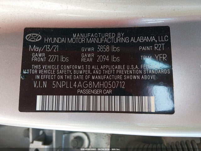 Продаж на аукціоні авто 2021 Hyundai Elantra Se, vin: 5NPLL4AG8MH050712, номер лоту: 45983865