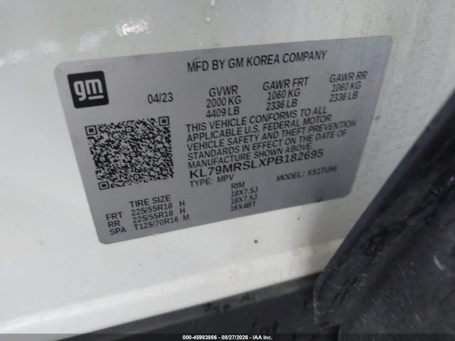 Продажа на аукционе авто 2023 Chevrolet Trailblazer Awd Lt, vin: KL79MRSLXPB182695, номер лота: 45983886