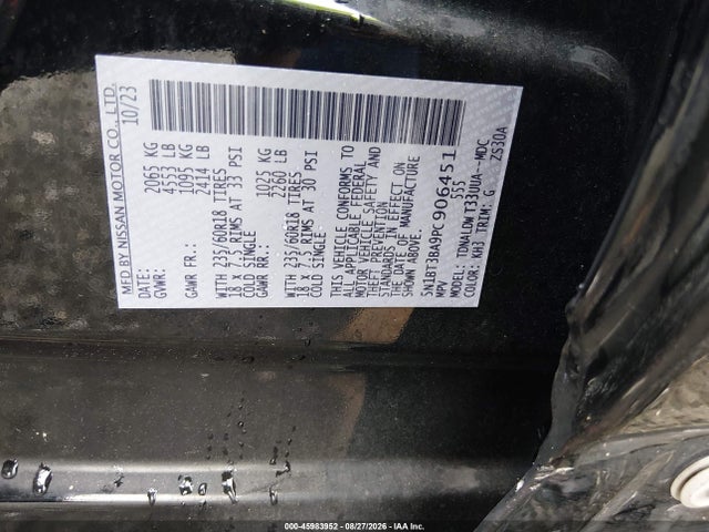 Aukcja sprzedaży 2023 Nissan Rogue Sv Fwd, vin: 5N1BT3BA9PC906451, numer aukcji: 45983952