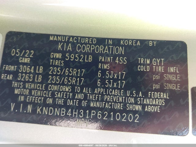Продажа на аукционе авто 2023 Kia Carnival Mpv Lx Seat Package, vin: KNDNB4H31P6210202, номер лота: 45984097