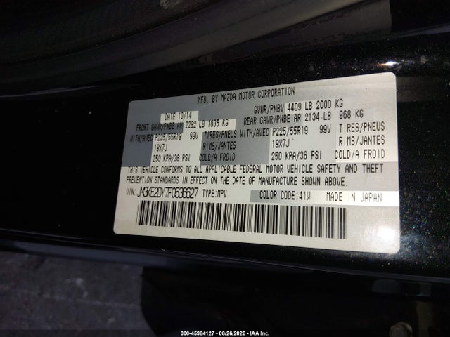 Продажа на аукционе авто 2015 Mazda Cx-5 Grand Touring, vin: JM3KE2DY7F0536627, номер лота: 45984127