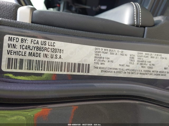 1C4RJYB65RC120781 Jeep Grand Cherokee 4xe