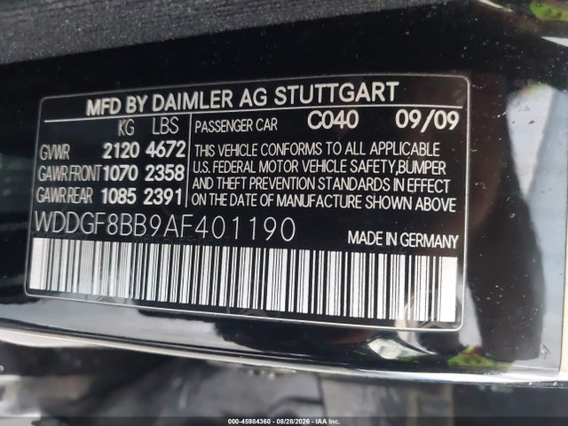 Продажа на аукционе авто 2010 Mercedes-benz C 300 Sport 4matic, vin: WDDGF8BB9AF401190, номер лота: 45984360