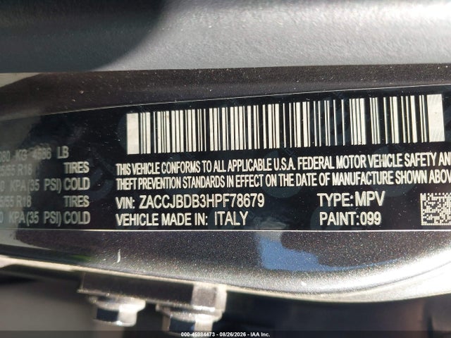 ZACCJBDB3HPF78679 Jeep Renegade Limited 4x4
