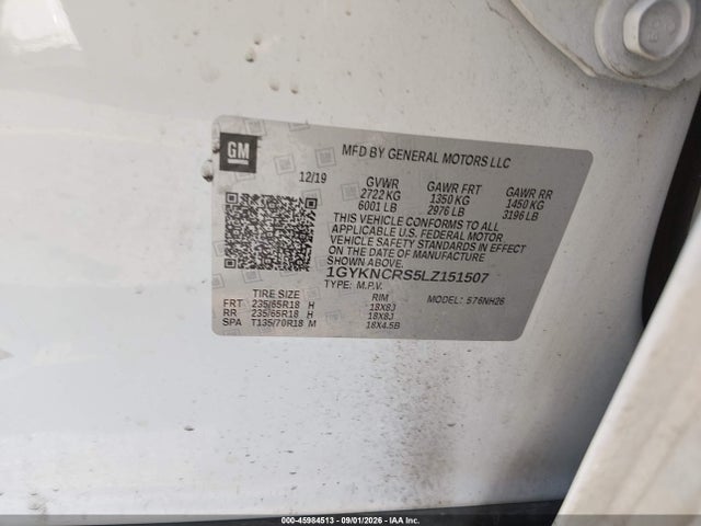 Aukcja sprzedaży 2020 Cadillac Xt5 Fwd Premium Luxury, vin: 1GYKNCRS5LZ151507, numer aukcji: 45984513